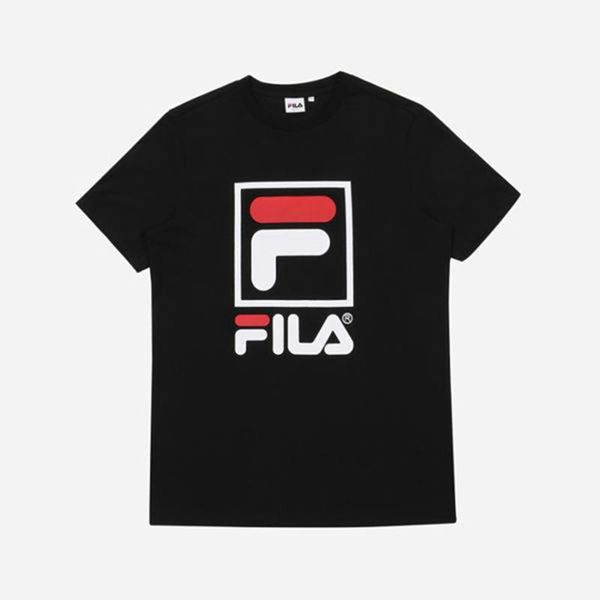 Fila Tričká Panske Čierne - Stacked Logo S/S Vypredaj - Slovakia 10296-QZGS